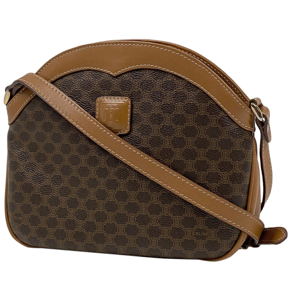 Celine Macadam shoulder bag logo canvas brown